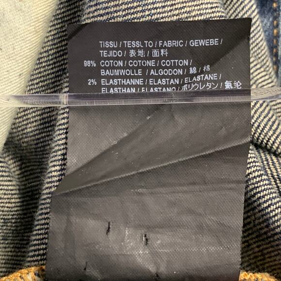 SAINT LAURENT Size 30 Blue Contrast Stitch Cotton Blend Straight Jeans - Picture 5 of 6